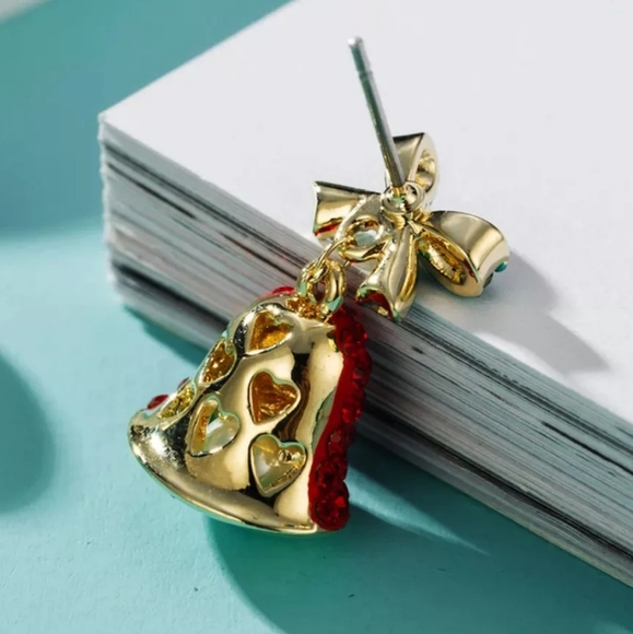 Red Bells Dangle Earrings - Picture 3 of 6